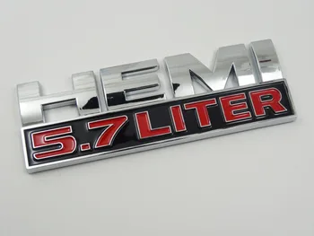 HEMI Odznak 5.7 LITRA Auto Znak Odtlačkový Odznak Nálepky vhodné pre Dodge Nabíjačku Ram 1500 Challenger Jeep Grand Cherokee 1pc
