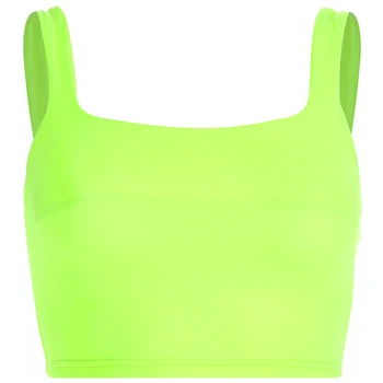 HEYounGIRL Fitness Cvičenie Tank Topy, Tričká Bez Rukávov Bralette Plodín Top Ženy Streetwear Camis Top Zelená Fluorescencia Košieľka