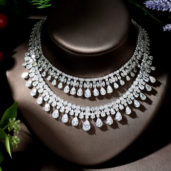 HIBRIDE Luxusné Svadobné Svadobné Šperky Sady AAA CZ Klasický Dizajn Ženy 4pc Nastaviť Zapojenie Obrad a Výročie bijoux N-1296