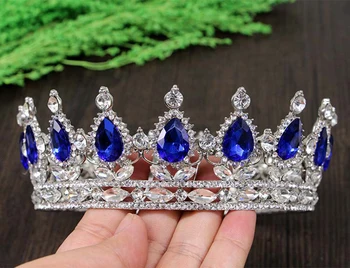 HIMSTORY Vintage Barokový Kráľovná Kráľ Nevesta Tiara Koruny Headdress Ples Svadobné Svadobné Tiaras a Koruny, Vlasy, Šperky Accoriesories