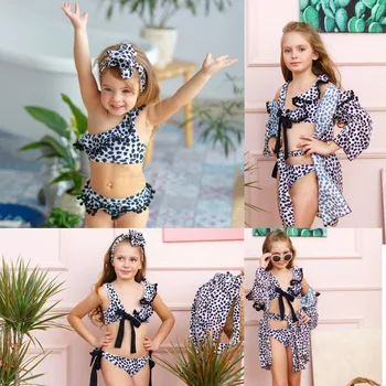 Hirigin 2019, Baby, Deti, Bikiny, Plavky Nové Leopard Lete Plavky, plážové oblečenie Plavecké plavky Obväz Krásne Bather 1-6T