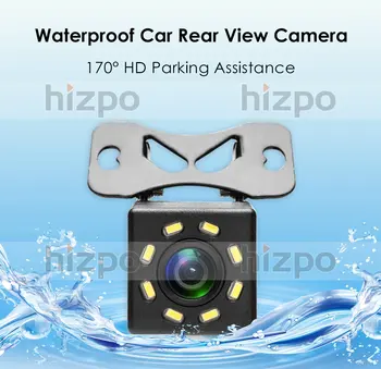 Hizpo Auto Zadná Kamera 8 LED pre Nočné Videnie Cúvaní Auto Parkovanie Monitor CCD Vodotesná 170 Stupeň HD Video + 6 metrové drôty