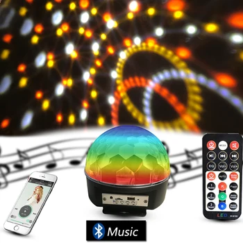 Hlasové Ovládanie Bluetooth, MP3 Prehrávač Crystal Magické Gule, Diaľkové Ovládanie 9 Farieb RGB Disko Gule Svetlá Fáze Svetlo EÚ Plug