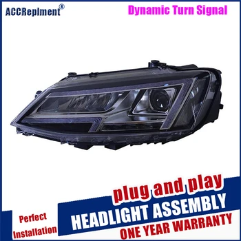 Hlava svetlá Auta Styling Pre VW Jetta Svetlomety 2012-2018 Dynamické Zase Signál Pre Jetta Všetky LED čelová lampa Led DRL