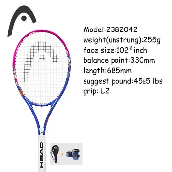 Hlavou ženy, Tenisové Rakety Šarapovová raquete de tenis Oxidu hliníka Vlákniny Top Materiál tenis reťazec 8 farieb L1 L2