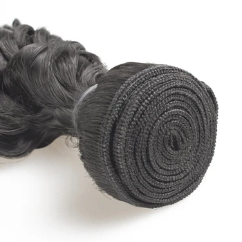 Hlboké vlny ľudské vlasy rozšírenie 3 4 zväzky s čelnej 30 40 palcový brazílsky prirodzené farby väzbe remy pre čierne ženy hd čipky