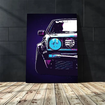 HMMM Plátno obrazu Veľký Veľkosť Wall Art Farebné závodné auto, olejomaľba Umenie Stenu Obrázok pre Obývacia Izba Ideam 2020
