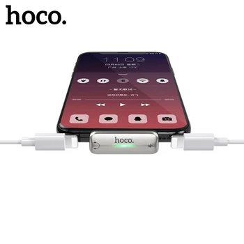 HOCO 2v1 Audio Kábel Rýchle Nabíjanie Audio Converter Music Adaptér pre iPhone 11 Pro Max XS Max XR X 8 Plus Podpora MIC Volá