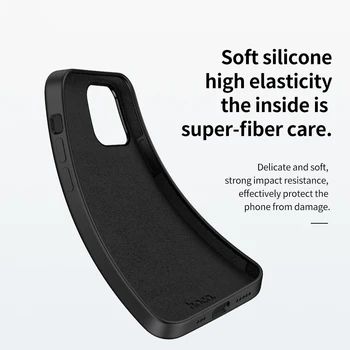 HOCO Originálne Silikónové Kvapaliny Telefón puzdro pre iPhone 12 mini 12 Pro Max Ultra Slim Späť Mäkké Pokrytie Štýlový Premium Luxury business