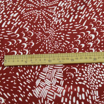 Hodvábny Krep DE chine textílie fahion biele hviezdy škvrny mesiac dizajn na červenú,SCDC867