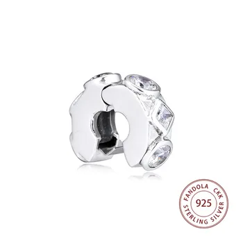Hodí Pandora Náramok Argent 925 Sterling Silver Geometrické Tvary Klip Charms Korálky pre Šperky, Takže bijoux femme