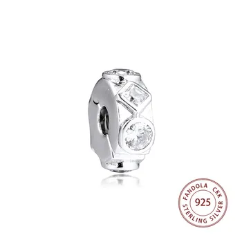 Hodí Pandora Náramok Argent 925 Sterling Silver Geometrické Tvary Klip Charms Korálky pre Šperky, Takže bijoux femme