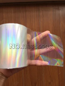 Holografické Obyčajný Transparentné Horúce Lisovanie Fólie Na Papierové alebo Plastové 8cm x 120m/Veľa DIY Package Box