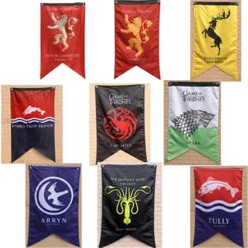 Home Decor Zástavy Vlajky Stark & Tully & Targaryen & Lannister & Baratheon & Martell & Bolton