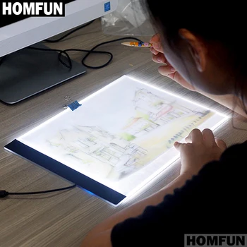 HOMFUN Ultratenké 3,5 mm A4 LED Light Pad Tablet sa Vzťahujú na EU/UK/AU/US/USB Konektor Diamond Výšivky Diamond Maľovanie Cross Stitch