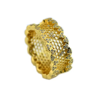Honeycomb Čipky Krúžky 925 Sterling-Striebro-Šperky Doprava Zadarmo