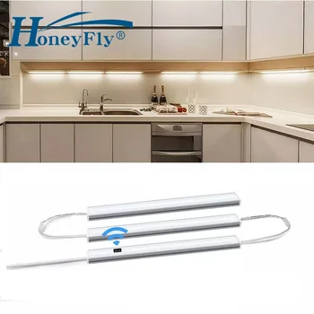 HoneyFly 3ks Led IR Senzor Kuchyňa Svetlo Smart Senzor Pohybu Spojenie Strane Sweep Nočné Lampy, Skrine, Skriňa Lôžkové Izby Svetla