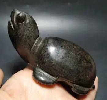 Hongshan kultúra antického jade čierny železný meteorit korytnačka socha