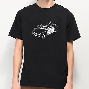 Horiace Auto Muži Móda Streetwear T Shirt Muž Lete Hip Hop Tričko Harajuku Krátke Bavlnené Tričko Grunge Swag Topy