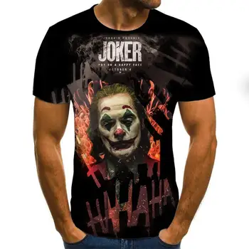 Horor Film To Penny Múdry Klaun Joker 3D Tlač Tričko Muži/Ženy Hip Hop Streetwear Tee tričko 90. rokov Chlapci Cool Oblečenie Muž Topy