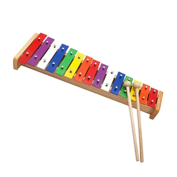 Horúce 15-Tón farebnú Dúhu Glockenspiel Xylophone s Paličkou dolné časti stehien Hudobný Nástroj Deti Deti Hudobné Zábavné Hračky