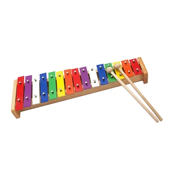 Horúce 15-Tón farebnú Dúhu Glockenspiel Xylophone s Paličkou dolné časti stehien Hudobný Nástroj Deti Deti Hudobné Zábavné Hračky