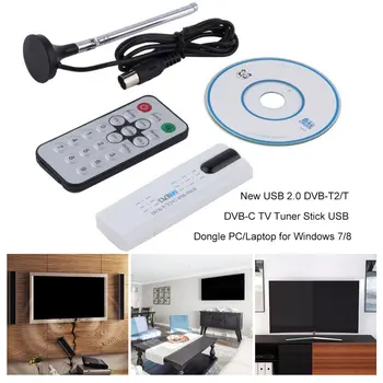 Horúce! 1pc USB 2.0 DVB-T2/T, DVB-C TV Tuner Stick USB Dongle pre PC/Notebooku Windows 7/8 Vysokej Kvality