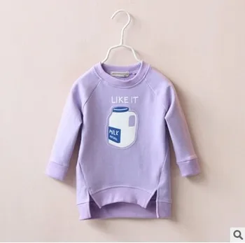 Horúce! 2020 nové dievčenské tričko Mlieko fľaše dizajn deti detské mikiny mikina detí nosenie čína base zime