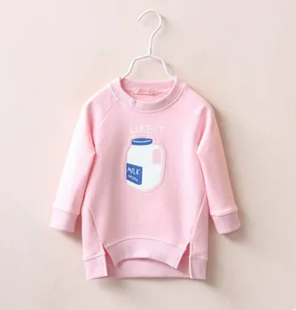 Horúce! 2020 nové dievčenské tričko Mlieko fľaše dizajn deti detské mikiny mikina detí nosenie čína base zime
