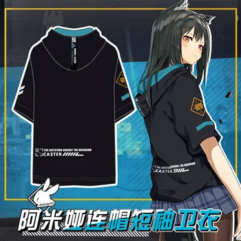 Horúce Módne Anime T-Shirt Cosplay Arknights Amiya mikina s Kapucňou Krátky Rukáv Bežné Streetwear Tee Topy, Unisex Oblečenie