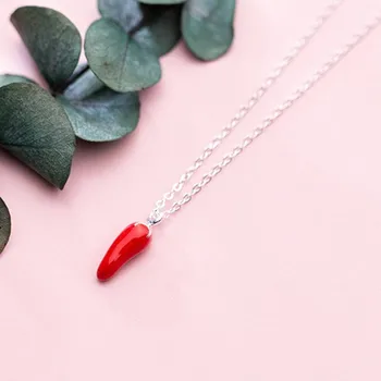 Horúce nové kreatívne populárne malé červené korenie prívesok náhrdelník módne sto temperament jewelr