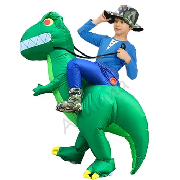 Horúce T-Rex Cosplay Nafukovacie Dinosaura Kostým Pre Dospelých, Deti t-rex Dino Rider Vyhovovali Fantázie Maskot Halloween Party Kostýmy C201