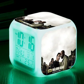 Horúce Walking Dead Film Vytlačené Hračka pre Deti, Budík Farba LED Zmena Digitálne Hodiny, písací Stôl Študent Svetla Budík