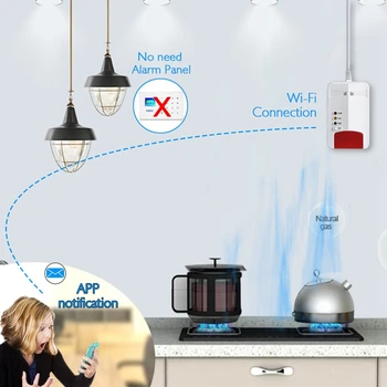 Horúce Wifi Plynový Senzor Detektor Úniku Plynu Alarm Tuya Inteligentný Život Aplikácie Smart Home Security Pracuje s Alexa Domovská stránka Google IFTTT EÚ Plug