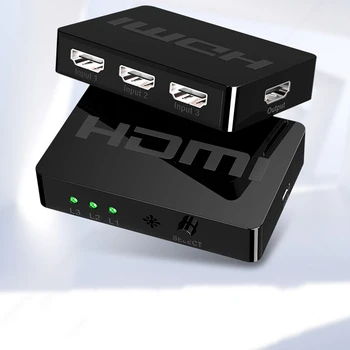 HOT-Mini HDMI Prepínač 3 v 1 Z 1080P s Diaľkovým ovládaním HDMI Prepínač pre PC,Monitorovanie Hosť
