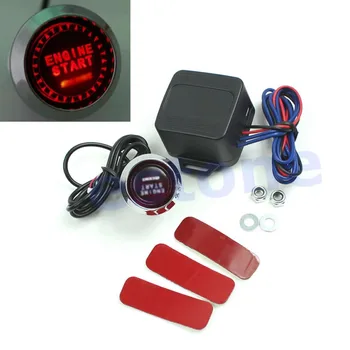 Hot Predaj 12V Auto Motor Štart Tlačidlo Spínača Zapaľovania Starter Kit Červená LED Univerzálny