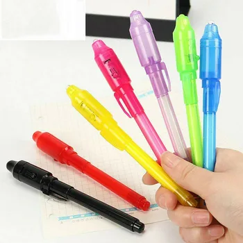 Hot Predaj 14pcs UV Svetlo Pero Neviditeľné Čarovná Ceruzka Tajné Fluorescenčné Pero na Písanie Deti Dieťaťa Kreslenie, Maľovanie na Palube