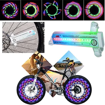 Hot Predaj 3D Bicyklové Špice LED Svetlá Farebné Bicykel Svetlo Multi-farebné 42 Vzory 16 LED Bike Špice Svetlo X85