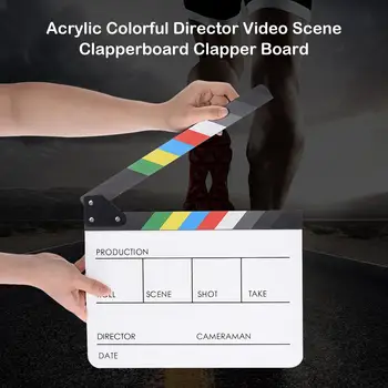 Hot Predaj Film Clapper Rada Klasické Jemné Farebné Akrylové Riaditeľ Video Scény Clapperboard Film Film Clapper Rez Prop