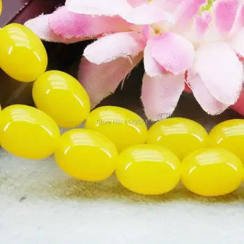 Hot Predaj Imitácia včelí vosk Šperky Žltý Kameň Voľné Korálky Žltá Nepriehľadné Resinových Doplnkov DIY 10X14mm Pre Ženy, Dievčatá Dary