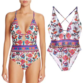 Hot predaj letné Obväz sexy tvaru Tlač jednodielne Plavky Ženy Plavky Ženské plavky plážové oblečenie Monokiny Plávanie Oblek