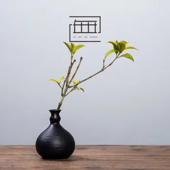 Hot Predaj Nové Čierne Keramické Kvet Usporiadanie Malá Váza, Domáce Dekorácie Malá Váza Stola Ornament Remeslá