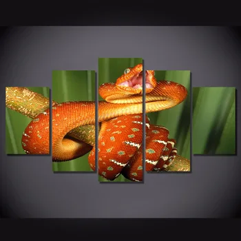 Hot Predaj Plagát HD Vytlačí Moderný 5 Kusov Zvierat Modulárny Obrázky Had Plátno na Maľovanie na Stenu Umenie Posteli Pozadí Domova