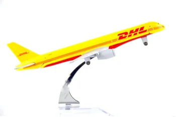 Hot predaj rovine model Boeing 757 DHL nákladné lietadlá, B757 16 cm Zliatiny simulácia lietadlo model pre deti hračky Vianočný darček