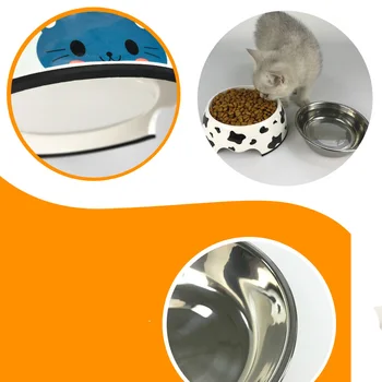 Hot predaj vymeniteľné Melamínu a nerezovej ocele pet miska dog&cat misy миски для собак миска для кошки