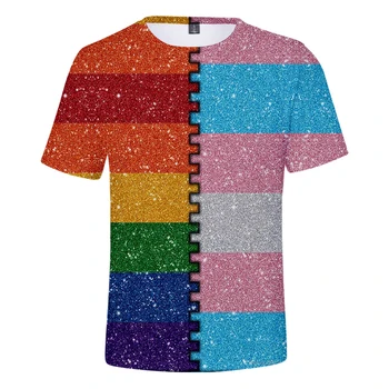 Hot Predaj Zdarma LGBT Flag t tričko Pre Lesbičiek Gay Pride farebnú Dúhu Tees Topy Pre Gay Domova Gay Friendly LGBT Imania