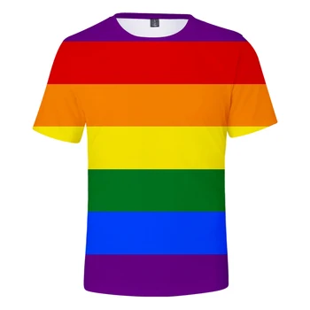 Hot Predaj Zdarma LGBT Flag t tričko Pre Lesbičiek Gay Pride farebnú Dúhu Tees Topy Pre Gay Domova Gay Friendly LGBT Imania
