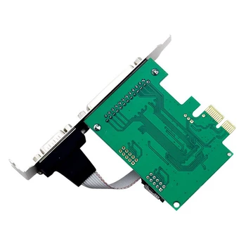 HOT-RS 232 RS-232 Sériový Port (COM & DB25 Tlačiareň Paralelný Port LPT PCI-E slot karty PCI Express Card Adaptér Converter WCH382L Čip