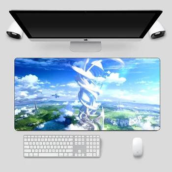 Hot Veľká Sword Art Online Anime Mousepad Super 90x40cm Zamykanie Okraji Herné podložka pod Myš Gumy Non-Protišmykové Počítač, Notebook, písací Stôl mat