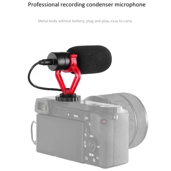 HOT-Video Mini Nahrávanie Mikrofón Redukcia Šumu Rozhovor Mic pre Sony Nikon Canon DSLR Fotoaparát Fuji Smartphone Vlog